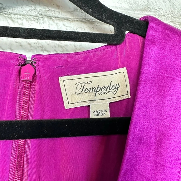 Temperley London Dress Florence Lace Midi Short Sleeve Ruffle Purple 6 - Picture 5 of 7